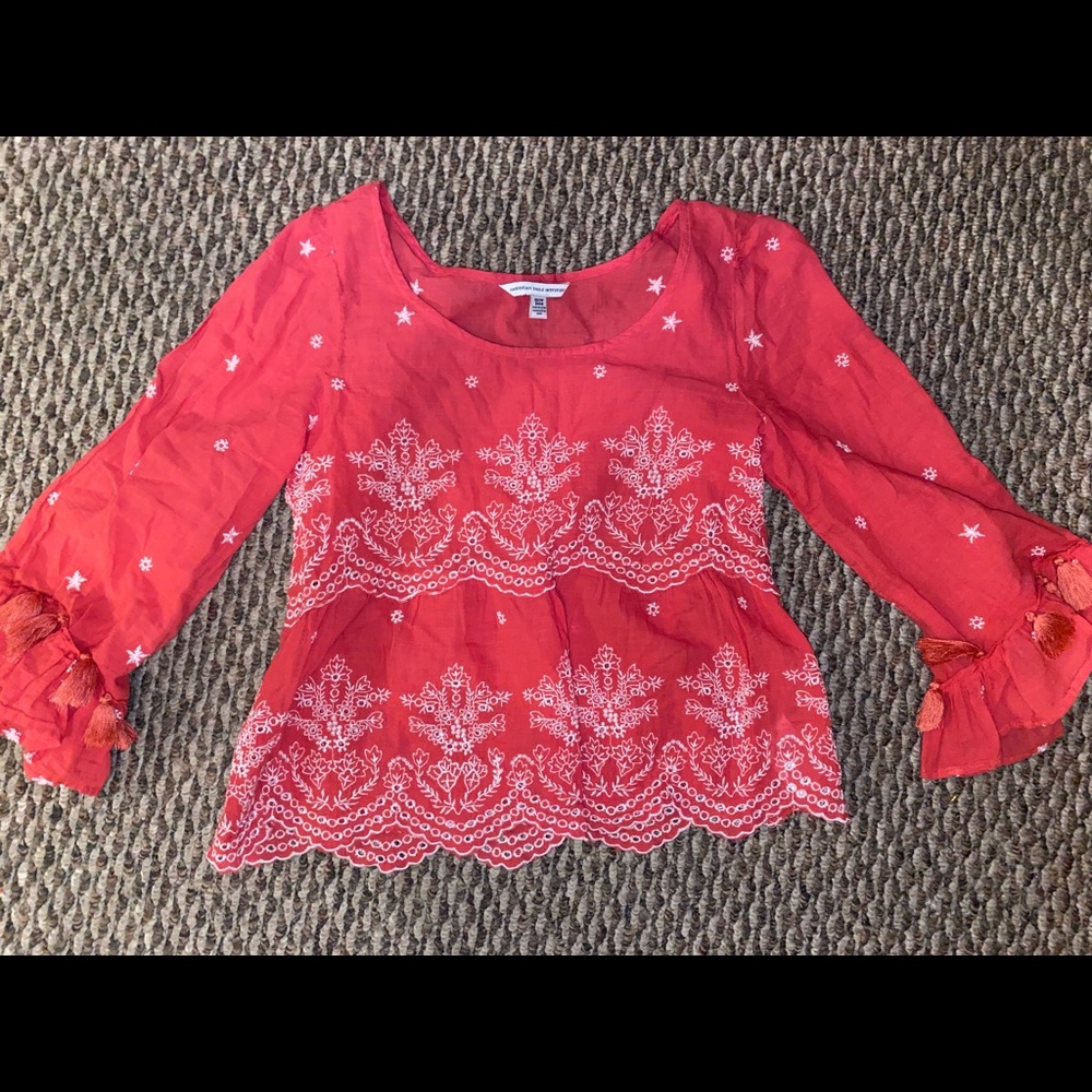 American Eagle crop blouse